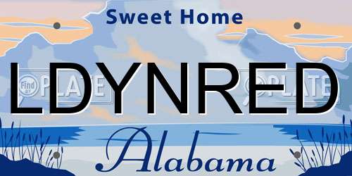 LDYNRED Alabama License Plate