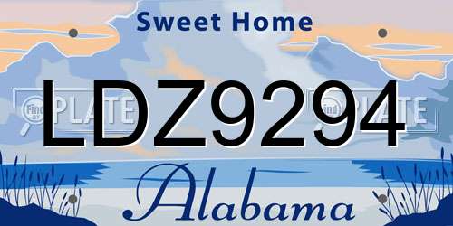 LDZ9294 Alabama License Plate