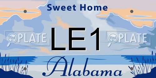 LE1 Alabama License Plate