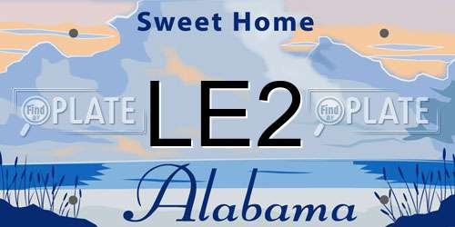 LE2 Alabama License Plate