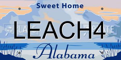 LEACH4 Alabama License Plate
