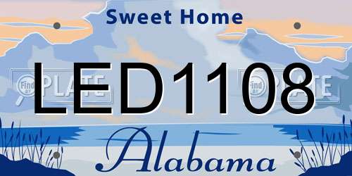 LED1108 Alabama License Plate
