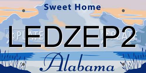 LEDZEP2 Alabama License Plate