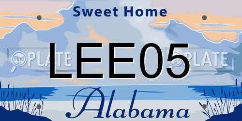 LEE05 Alabama License Plate