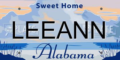 LEEANN Alabama License Plate