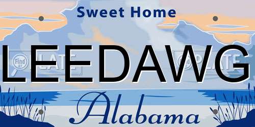 LEEDAWG Alabama License Plate