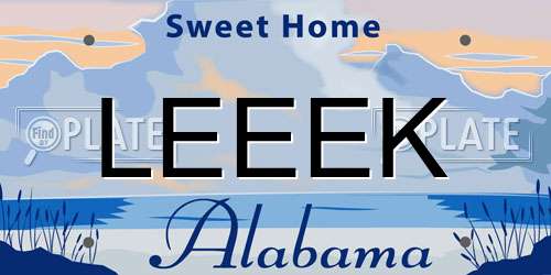 LEEEK Alabama License Plate