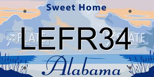 LEFR34 Alabama License Plate