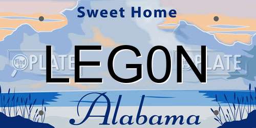 LEG0N Alabama License Plate