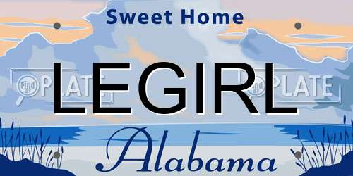 LEGIRL Alabama License Plate