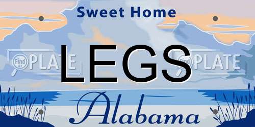 LEGS Alabama License Plate