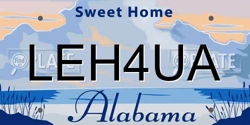 LEH4UA Alabama License Plate