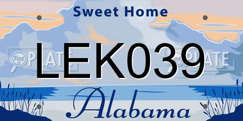 LEK039 Alabama License Plate