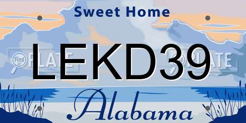 LEKD39 Alabama License Plate