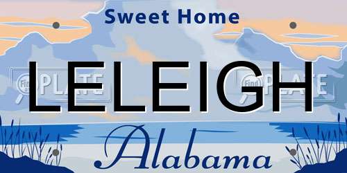 LELEIGH Alabama License Plate