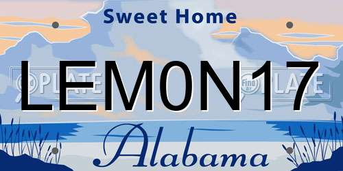 LEM0N17 Alabama License Plate