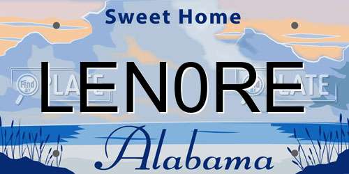 LEN0RE Alabama License Plate