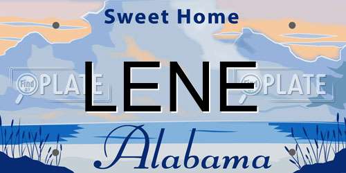 LENE Alabama License Plate