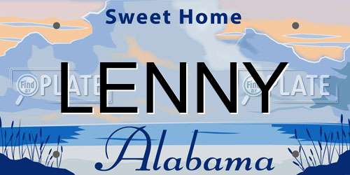 LENNY Alabama License Plate