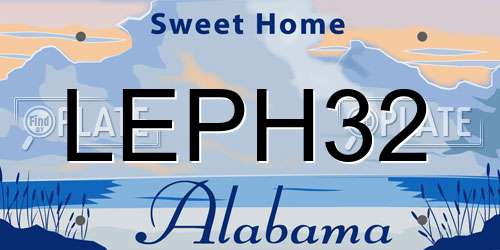 LEPH32 Alabama License Plate