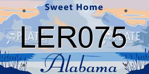 LER075 Alabama License Plate