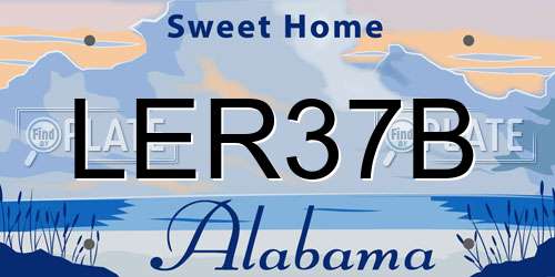 LER37B Alabama License Plate