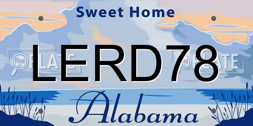 LERD78 Alabama License Plate