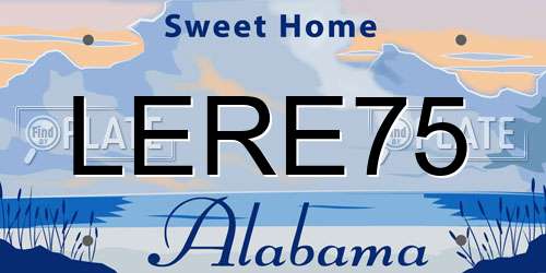 LERE75 Alabama License Plate