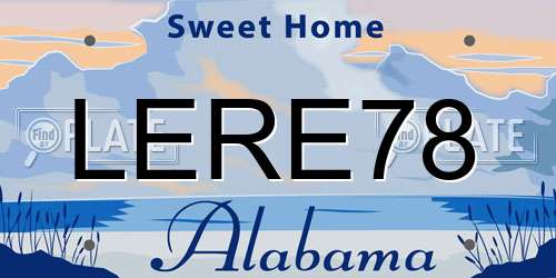 LERE78 Alabama License Plate