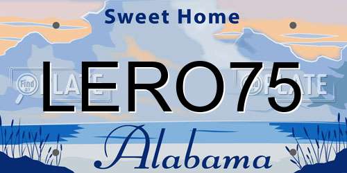 LERO75 Alabama License Plate