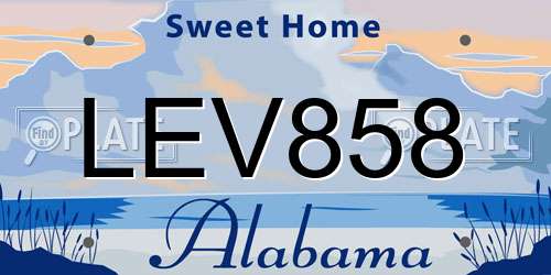 LEV858 Alabama License Plate