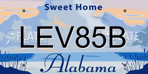 LEV85B Alabama License Plate