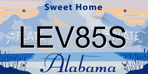 LEV85S Alabama License Plate