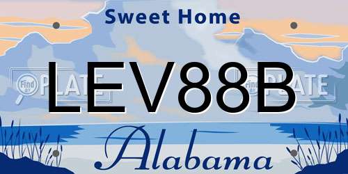 LEV88B Alabama License Plate