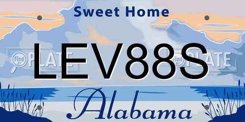 LEV88S Alabama License Plate