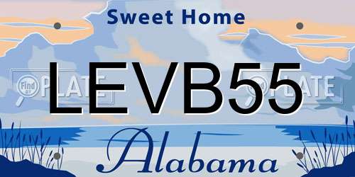 LEVB55 Alabama License Plate