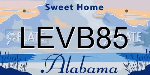 LEVB85 Alabama License Plate