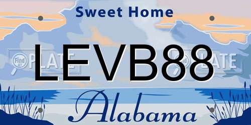 LEVB88 Alabama License Plate