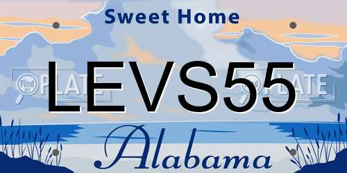 LEVS55 Alabama License Plate