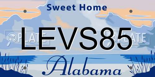 LEVS85 Alabama License Plate