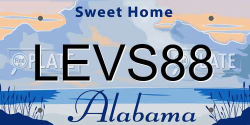 LEVS88 Alabama License Plate