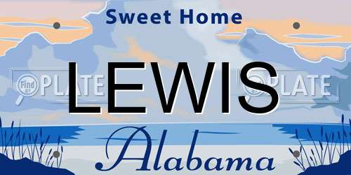 LEWIS Alabama License Plate
