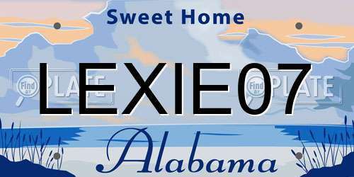 LEXIE07 Alabama License Plate