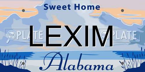 LEXIM Alabama License Plate