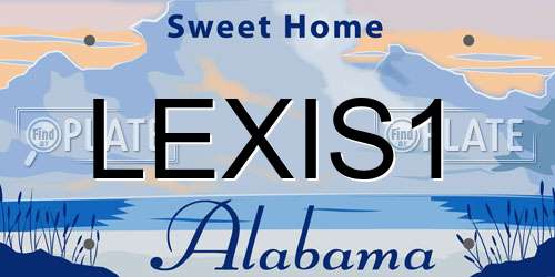 LEXIS1 Alabama License Plate