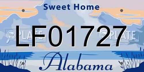 LF01727 Alabama License Plate