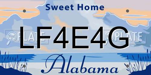 LF4E4G Alabama License Plate