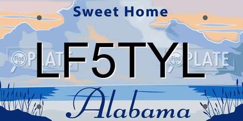 LF5TYL Alabama License Plate