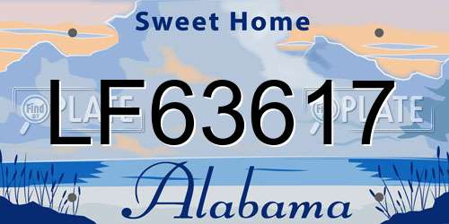 LF63617 Alabama License Plate