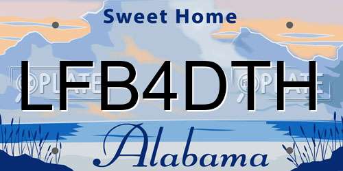 LFB4DTH Alabama License Plate